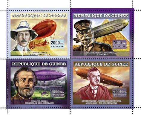 DIRIGEABLES - Issue of Guinée postage stamps