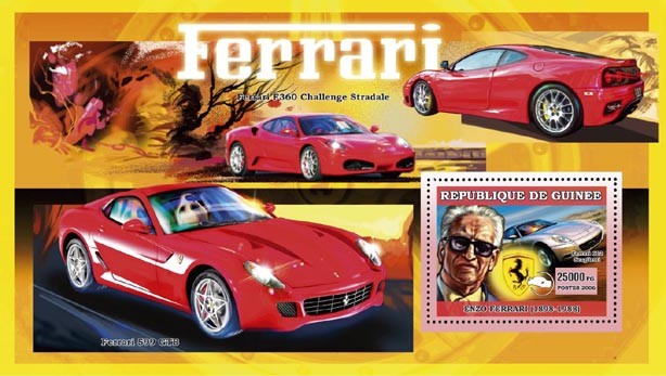 ENZO FERRARI - Issue of Guinée postage stamps