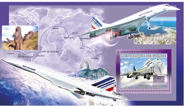 TOUR DU MONDE (SYDNEY-AUSTRALIE) - Issue of Guinée postage stamps