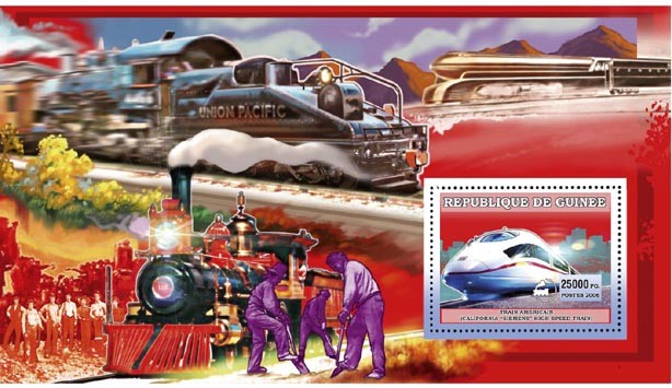 CALIFORNIA  SIEMENS HIGH SPEED TRAIN - Issue of Guinée postage stamps
