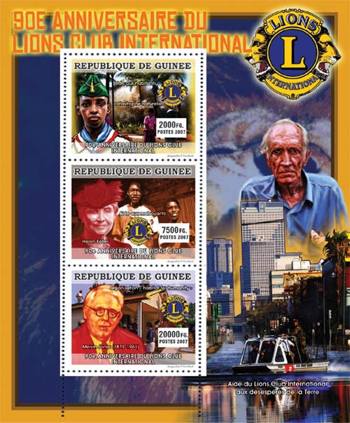 CELEBRITES - 90th Ahiversary of LIONS Club International - Issue of Guinée postage stamps