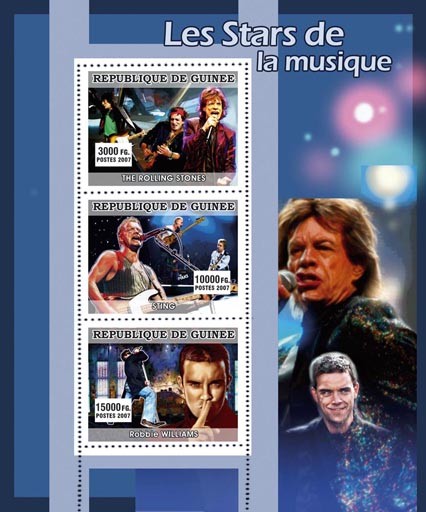 MUSIC: Stars Males - Issue of Guinée postage stamps