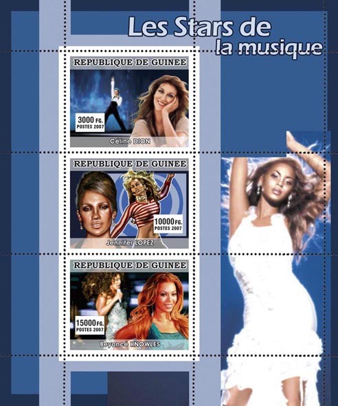 MUSIC: Stars Females - Issue of Guinée postage stamps