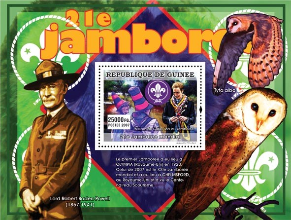Wiliam de Galles lors du Jambore - Issue of Guinée postage stamps