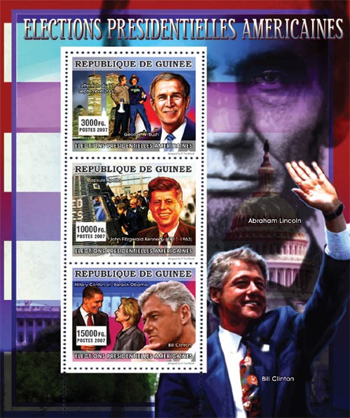 CELEBRITES -  Election of American Presidents - Issue of Guinée postage stamps