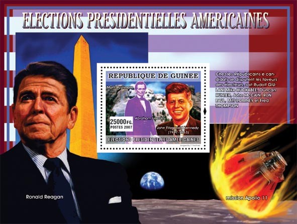 J.F.Kennedy, A.Lincoln, M.Rushmore (R.Reagan) - Issue of Guinée postage stamps