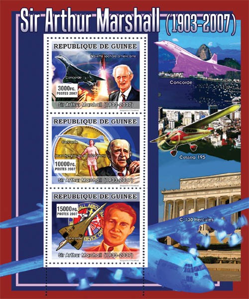 CELEBRITES - Sir Arthur Marshall (1903-2007) - Issue of Guinée postage stamps