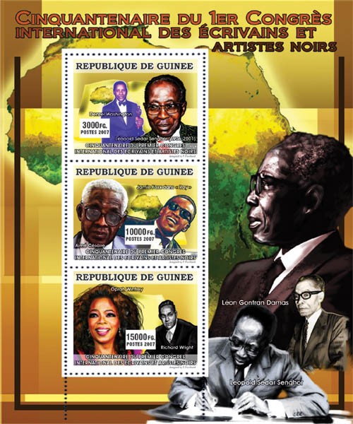 CELEBRITES - 50th Of First Congress For Black Artists and Writers - Issue of Guinée postage stamps