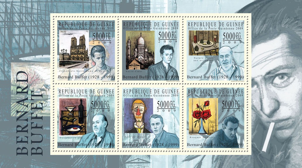 Paintings of Bernard Buffet ( 1928  1999 ) - Issue of Guinée postage stamps