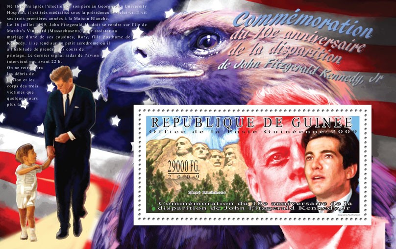 10th  Anniversary of the Disappearance of J.F.Kennedy, Jr. - Issue of Guinée postage stamps