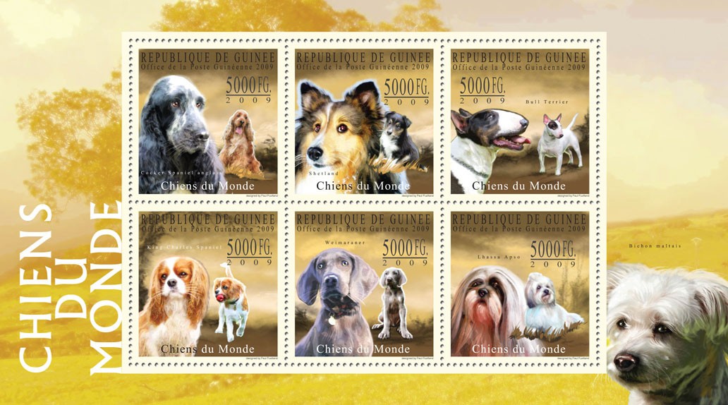 Dogs of the World, I - Issue of Guinée postage stamps