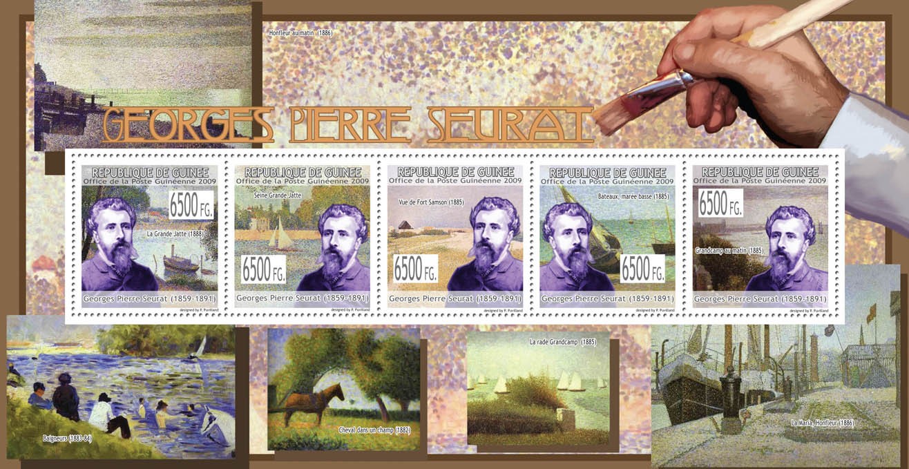 Paintings of Georges Pierre Seurat ( 1859  1891 ) - Issue of Guinée postage stamps