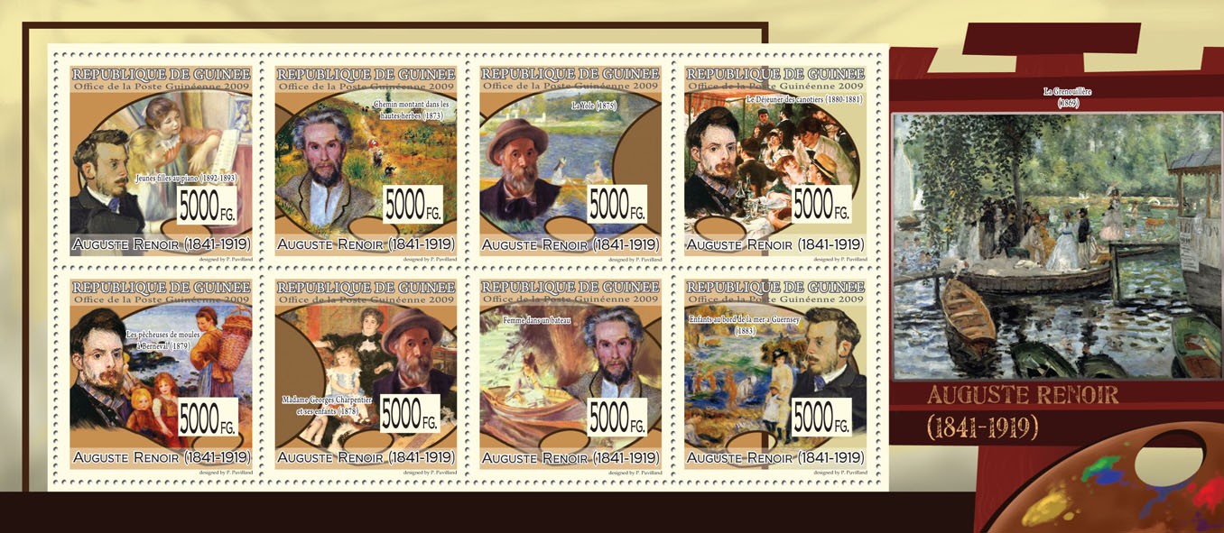 Paintings of Augustine Renoir ( 1841  1919 ) - Issue of Guinée postage stamps