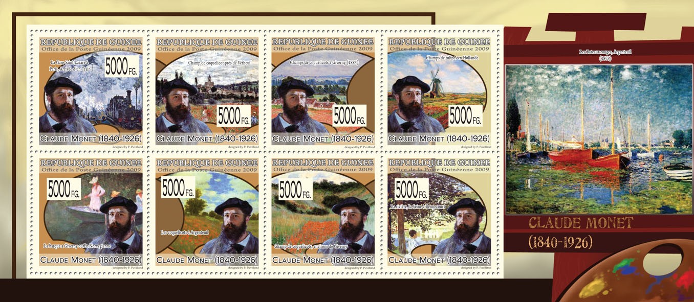 Paintings of Claude Monet ( 1840  1926 ) - Issue of Guinée postage stamps