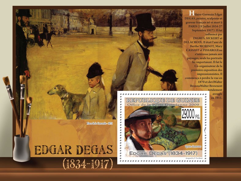 Paintings of Edgar Degas ( 1834  1917 ) - Issue of Guinée postage stamps