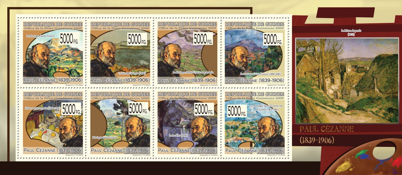 Paintings of Paul Cezanne ( 1839  1906 ) - Issue of Guinée postage stamps