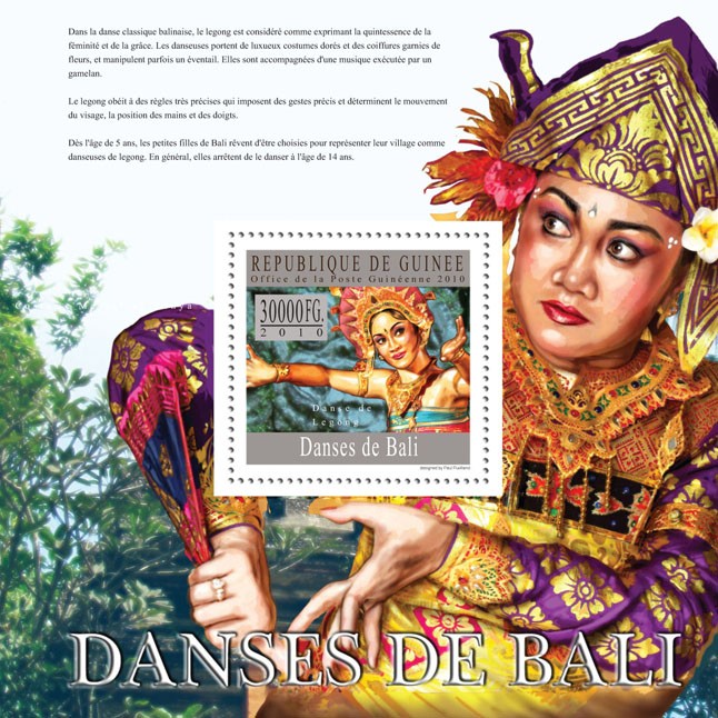 Dances of Bali ( Legong ) - Issue of Guinée postage stamps