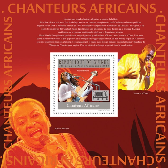 African Singers,  ( Ricard Bona ) - Issue of Guinée postage stamps