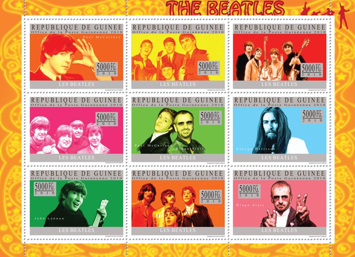 The Beatles - Issue of Guinée postage stamps
