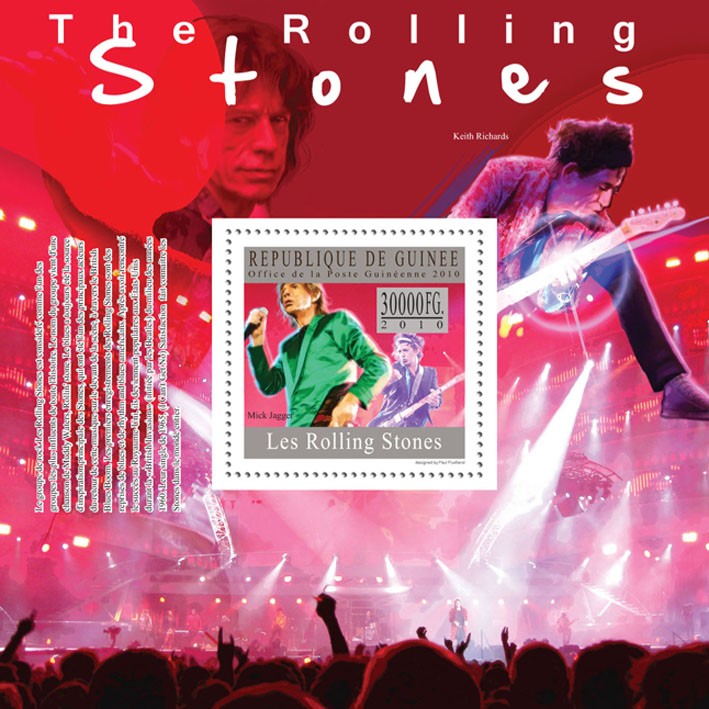 The Rolling Stones - Issue of Guinée postage stamps