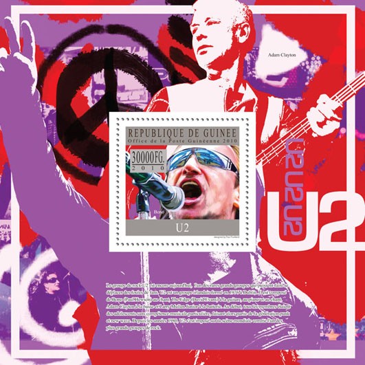 U2 - Issue of Guinée postage stamps