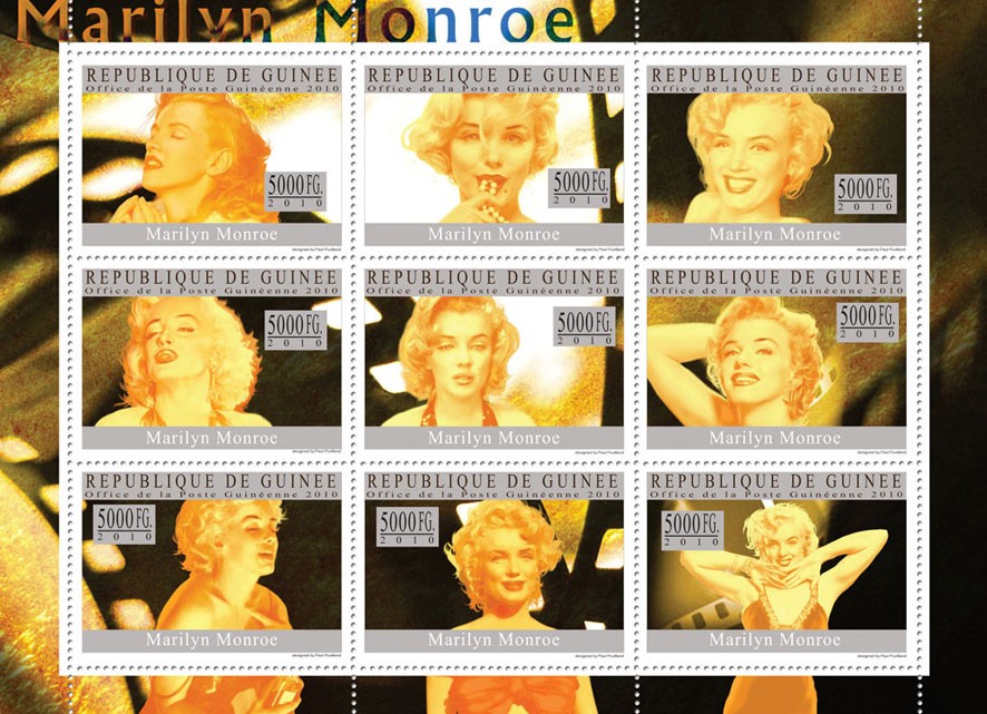 Marilyn Monroe - Issue of Guinée postage stamps