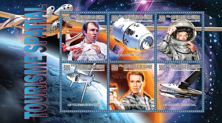 Space Tourism, Aircrafts, (Virgin galactic, Astrium, Probe Dragonlab?ﾀﾯ) - Issue of Guinée postage stamps