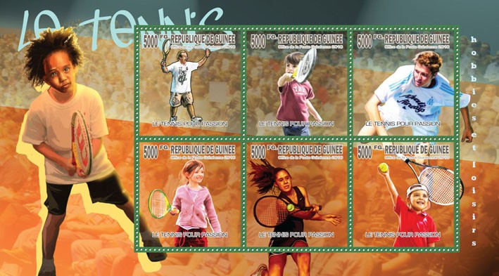Passion of Lawn Tennis, (Prince William of Whales) - Issue of Guinée postage stamps