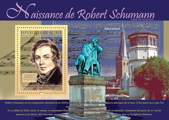 200th Anniversary of Birth of Robert Shumann. - Issue of Guinée postage stamps