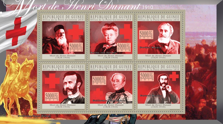 Henri Dunant (1828-1910) - Issue of Guinée postage stamps