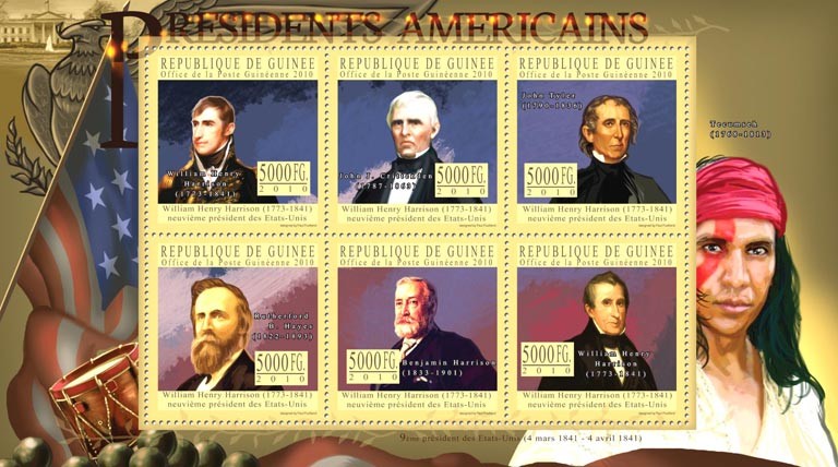 The President of USA, William H. Harrison (1773-1841). - Issue of Guinée postage stamps