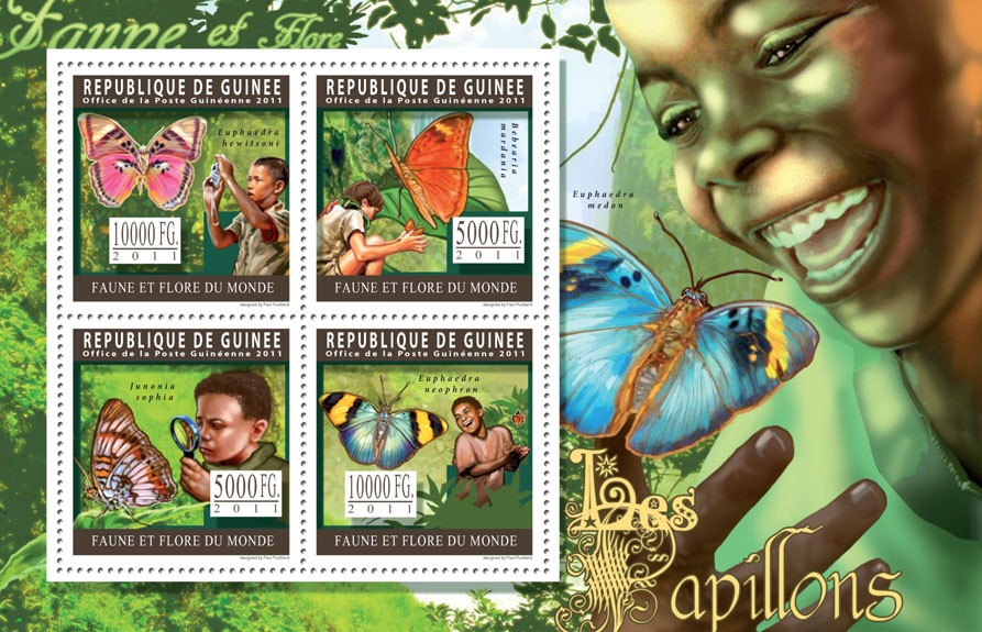 Butterflies. - Issue of Guinée postage stamps