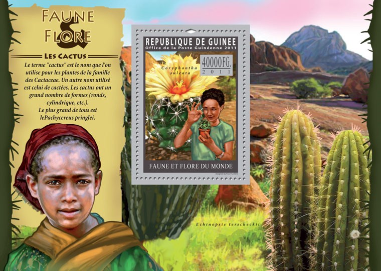 Cactus. - Issue of Guinée postage stamps