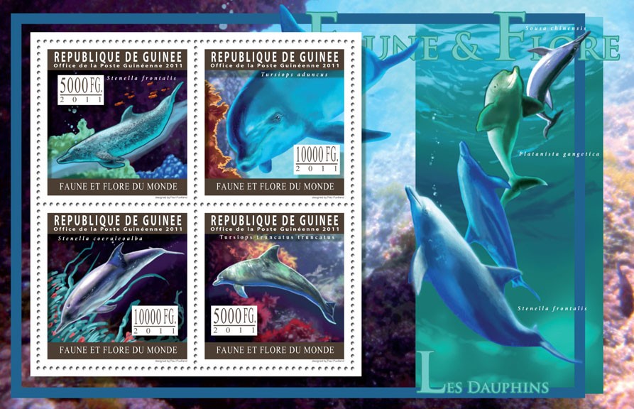 Dolphins. - Issue of Guinée postage stamps