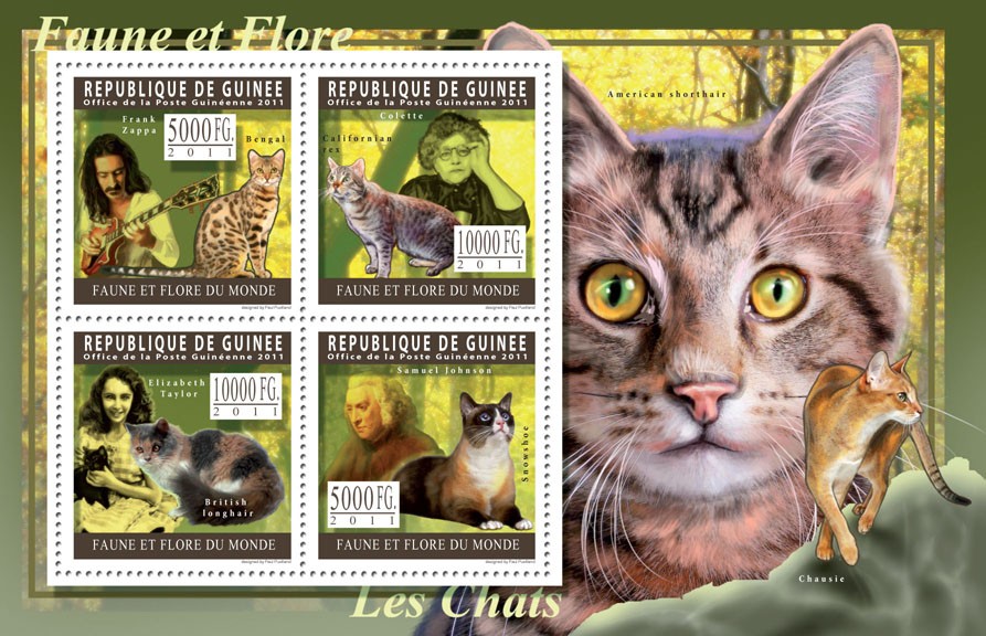 Cats. - Issue of Guinée postage stamps