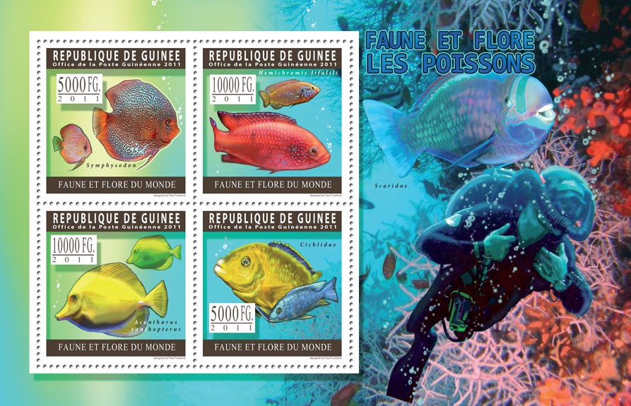 Fishes. - Issue of Guinée postage stamps
