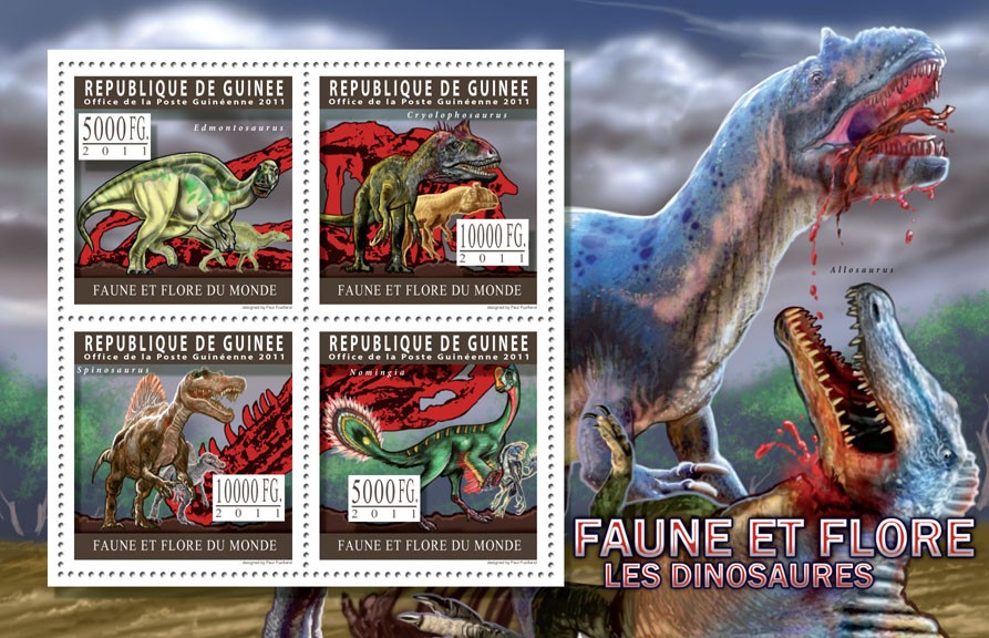 Dinosaurs. - Issue of Guinée postage stamps