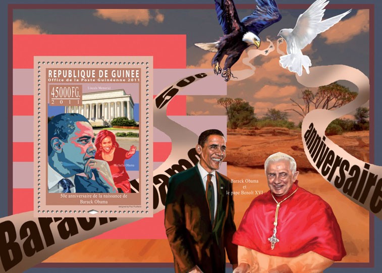 50th Anniversary of Barack Obama. - Issue of Guinée postage stamps