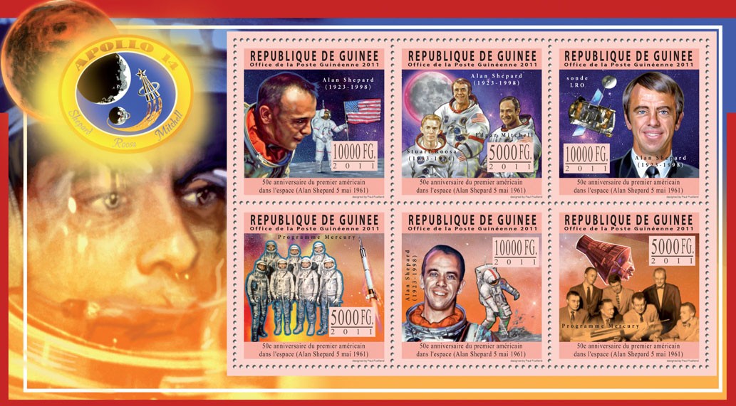 50th Anniversary of Firs American in Space, (Alan Shepard). - Issue of Guinée postage stamps