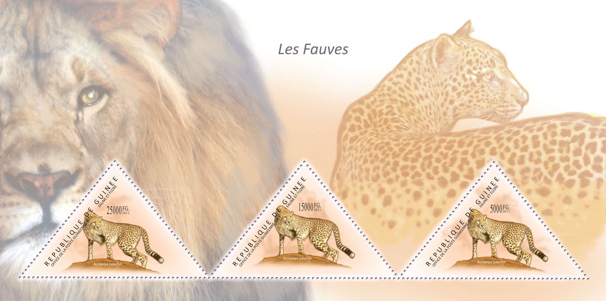 The Beasts, (Acinonyx jubatus). - Issue of Guinée postage stamps
