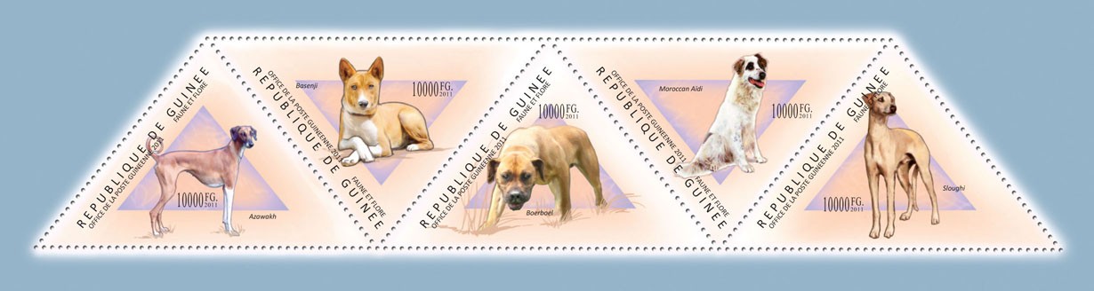 Dogs, (Azawakh, Sloughi). - Issue of Guinée postage stamps