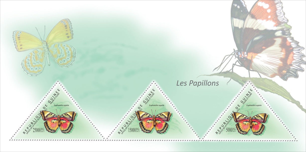 Butterflies II, (Euphaedra xypete). - Issue of Guinée postage stamps