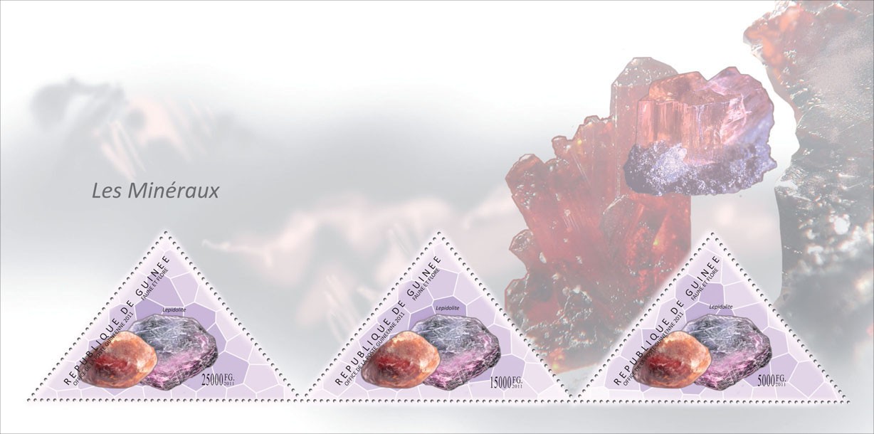 Minerals II, (Lepidolite). - Issue of Guinée postage stamps