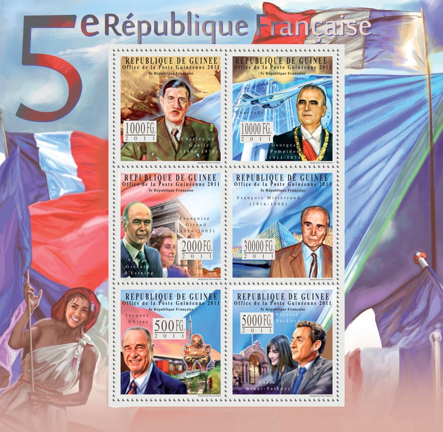 5th French Republic. - Issue of Guinée postage stamps
