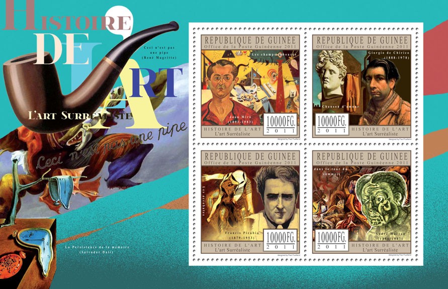 Surrealist Art. - Issue of Guinée postage stamps
