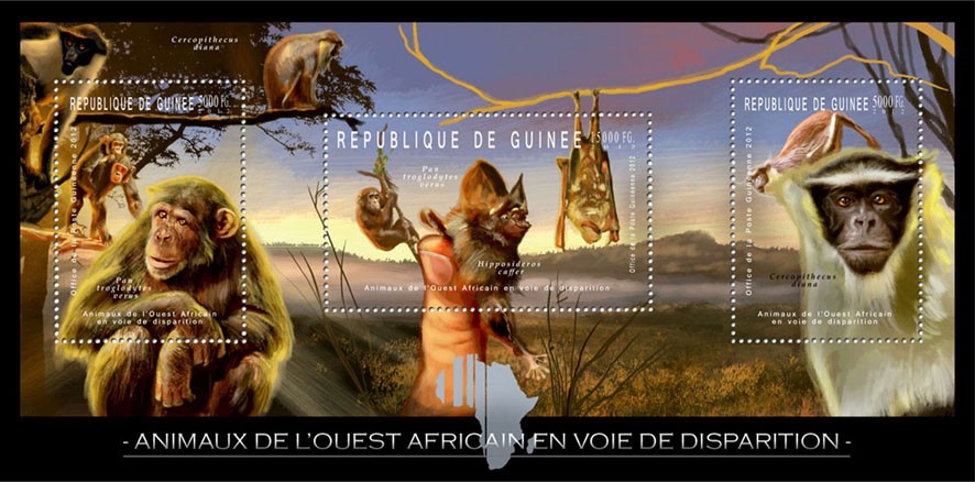 Animals - Issue of Guinée postage stamps