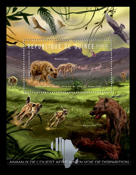 Endangered Animals of West Africa, Animals, (Hyaednidae). - Issue of Guinée postage stamps