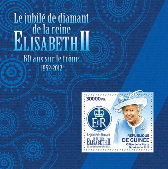 The Diamond Jubilee of Queen Elizabeth II, (60 years on the throne, 1952-2012). - Issue of Guinée postage stamps