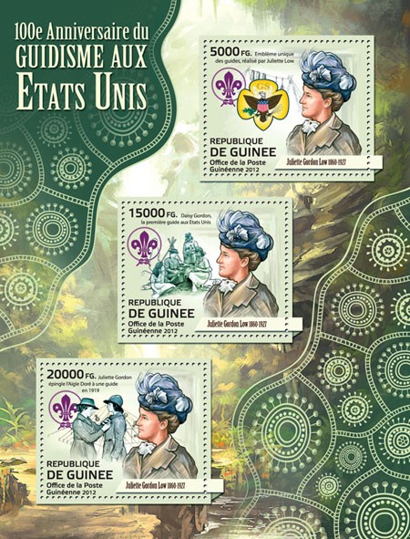 Scouts in USA (100th Anniversary) (Juliette Gordon Low) - Issue of Guinée postage stamps