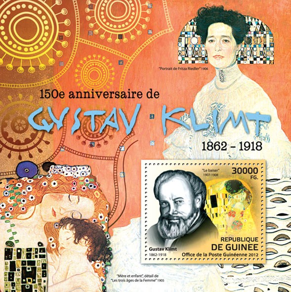 Gustav Klimt (1862-1918) - Issue of Guinée postage stamps